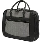 Mobile Edge ScanFast Carrying Case (Briefcase) for 16in Ultrabook - Black, White - Koskin Body - Herringbone - Checkpoint Friendly - Shoulder Strap - 13.5in Height x 17in Width x 5in Depth