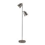 Adesso Malcolm Floor Lamp, 57-1/2inH, Brushed Steel