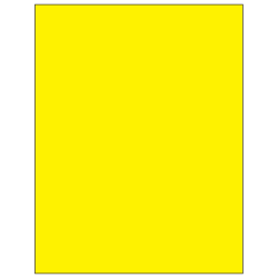 Tape Logic Permanent Labels, LL185YE, Rectangle, 8 1/2in x 11in, Fluorescent Yellow, Case Of 100