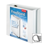 Cardinal Freestand Easy-Open ClearVue Locking 3-Ring Binder, 3in Slant Rings, White