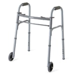 Medline Adjustable Folding 2-Button Walkers, Junior, Gray, Case Of 4