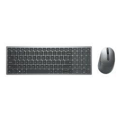 Dell Multi-Device KM7120W - Keyboard and mouse set - wireless - 2.4 GHz, Bluetooth 5.0 - US English - titan gray