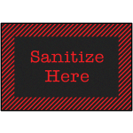 Carpets for Kids KID$Value Rugs Red & Black Sanitize Here Activity Rug, 3ft x 4 1/2ft , Black