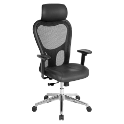 Lorell Ergonomic Bonded Leather High-Back Executive Chair, Brown