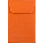 JAM Paper Coin Envelopes, #1, Gummed Seal, Orange, Pack Of 25