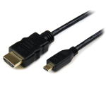 StarTech.com 6ft Micro HDMI to HDMI Cable with Ethernet, 4K High Speed Micro HDMI Type-D Device to HDMI Monitor Adapter/Converter Cord