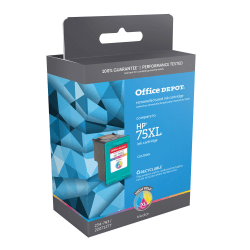 Office Depot Brand Remanufactured High-Yield Tri-Color Ink Cartridge Replacement For HP 75XL