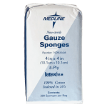 Medline Gauze Sponges, Nonsterile, 4in x 4in, 8-Ply, Box Of 200