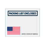 Tape Logic Packing List Envelopes, 4 1/2in x 5 1/2in, USA Flag, Pack Of 1,000