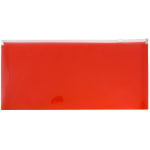 JAM Paper #10 Plastic Envelopes, Zipper Closure, Red, Pack Of 12