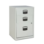 Bisley 14-13/16inD Vertical 3-Drawer Under-Desk File Cabinet, Light Gray