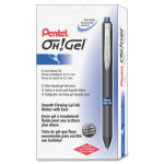 Pentel OH! Gel Pens, Medium Point, 0.7 mm, Carbon Fiber Barrel, Blue Ink, Pack Of 12 Pens