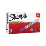 Sharpie Permanent Markers, Fine Point, Purple, Pack Of 12