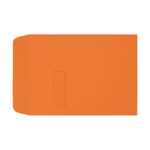 LUX #9 1/2 Open-End Window Envelopes, Top Left Window, Self-Adhesive, Mandarin, Pack Of 250