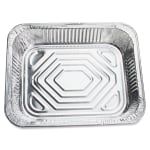 Genuine Joe Half-size Disposable Aluminum Pan - Cooking, Serving - Disposable - 0.5in Diameter - Silver - Aluminum Body - 100 / Carton