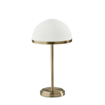 Adesso Juliana LED Table Lamp with Smart Switch, 21inH, Frosted Shade/Antique Brass Base