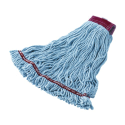 Rubbermaid Wet Mop Head, Swinger Loop, Cotton Blend, Large, Blue, Case Of 6