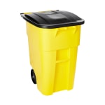 Rubbermaid Brute Square Plastic Rollout Container, 50-Gallons, Yellow