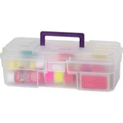 Akro Mils All-Purpose Storage Box, 12in x 6in x 4in, Translucent Purple