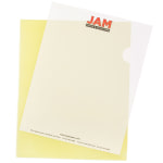 JAM Paper Plastic Sleeves, 9in x 11 1/2in, 1in Capacity, Yellow, Pack Of 12