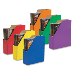 Pacon 70% Recycled Corrugated Magazine Holders, Assorted Colors (No Color Choice), Pack Of 6