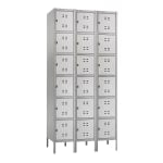 Safco Six-Tier Two-Tone 3-Column Locker With Legs, 78inH x 36inW x 18inD, Gray