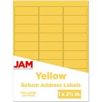 JAM Paper Mailing Address Labels, 302725801, 2 5/8in x 1in, Yellow, Pack Of 120