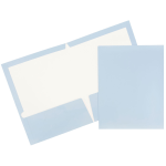 JAM Paper Glossy 2-Pocket Presentation Folders, Baby Blue, Pack of 6