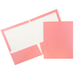 JAM Paper Glossy 2-Pocket Presentation Folders, Baby Pink, Pack of 6