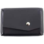 JAM Paper Leather Business Card Case, Angular Flap, 2 1/2in x 4in x 3/4in, Black