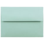 JAM Paper Booklet Invitation Envelopes, A2, Gummed Seal, Aqua, Pack Of 25