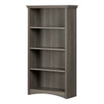 South Shore Gascony 57-3/4inH 4-Shelf Bookcase, Gray Maple