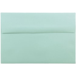 JAM Paper Booklet Invitation Envelopes, A8, Gummed Seal, Aqua Blue, Pack Of 25