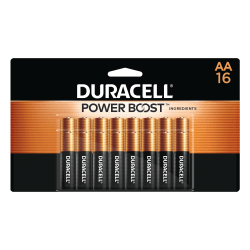 Duracell Coppertop AA Alkaline Batteries, Pack Of 16