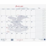 Unicor Blotter Style Monthly Calendar Pad - Monthly - 12 Month - January 2025 - December 2025 - 1 Month Single Page Layout - 22in Sheet Size - Desk, Desk Pad - White - Unruled Daily Block, Ruled Column, Top Bound - 1 Each