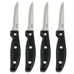 Oster Granger 4-Piece Stainless-Steel Steak Knife Set, 4-1/2in, Black