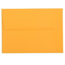 JAM Paper Booklet Invitation Envelopes, A7, Gummed Seal, Orange, Pack Of 25