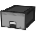 Storex Archive Storage Box - External Dimensions: 18.3in Length x 11.5in Width x 24.4in Height - Heavy Duty - Stackable - Black, Gray - For Storage - Recycled - 1 Each