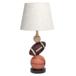 Simple Designs SportsLite Sports Combo Table Lamp, 22inH, Light Beige/Multicolor