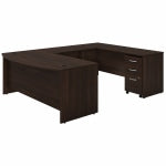 Bush Business Furniture Studio C 72inW U-Shaped Corner Desk With Mobile File Cabinet, Black Walnut, Standard Delivery