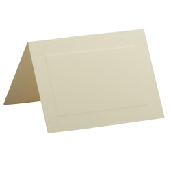 JAM Paper Blank Cards, 3 1/2in x 4 7/8in, Fold-Over, Ivory Linen, Pack Of 100