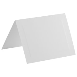 JAM Paper Fold-Over Cards, Panel Border, 5in x 6 5/8in, White, Pack Of 25