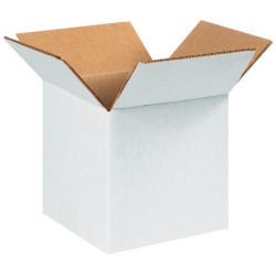 Partners Brand Corrugated Boxes 5in x 5in x 5in, White, Bundle of 25