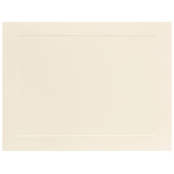 JAM Paper Blank Cards, 3 1/2in x 4 7/8in, With Panel Border, White, Pack Of 100