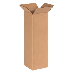 Partners Brand Tall Corrugated Boxes 6in x 6in x 20in, Bundle of 25