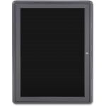 Ghent 1-Door Ovation Enclosed Letterboard, 34in x 24in, Aluminum Frame With Gray Finish