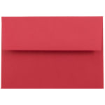 JAM Paper Booklet Envelopes, #4 Bar (A1), Gummed Seal, 30% Recycled, Red, Pack Of 25