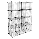 Mount-It! Work-It 12-Cube Wire Modular Storage Organizer, 14inH x 14inW x 14inD, Black