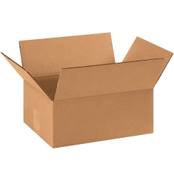 Partners Brand Flat Corrugated Boxes, 11 1/4in x 8 3/4in x 4in, Kraft, Bundle of 25