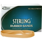 Alliance Rubber 25075 Sterling Rubber Bands, Size #107, 7in x 5/8in, Natural Crepe, Approximately 50 Bands